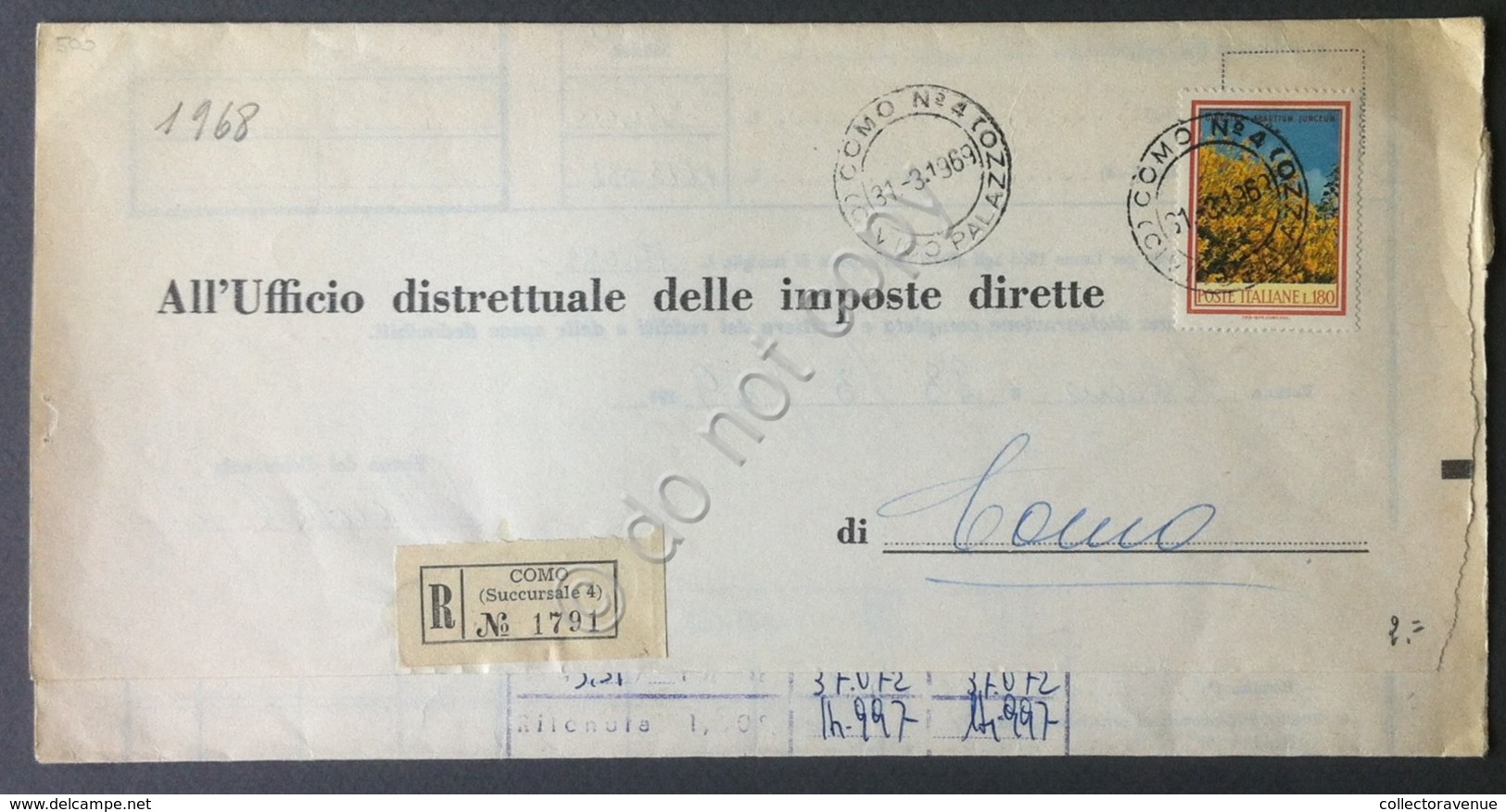 Storia Postale - Italia 1969 - Raccomandata A Ufficio Imposte - Non Classificati