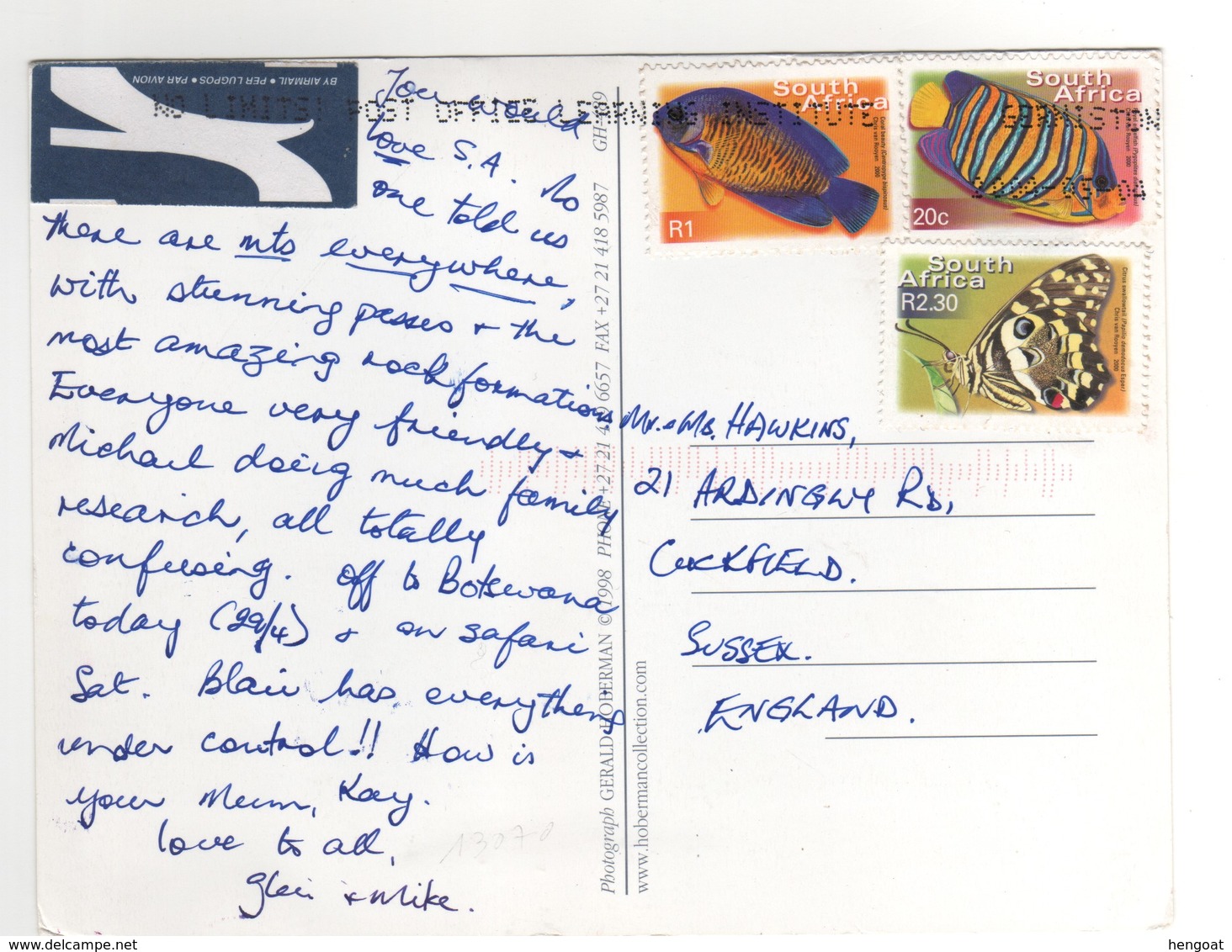 Timbres , Stamps " Poisson , Papillon " Sur Cp , Carte , Postcard Du 04/05/2004 - Lettres & Documents