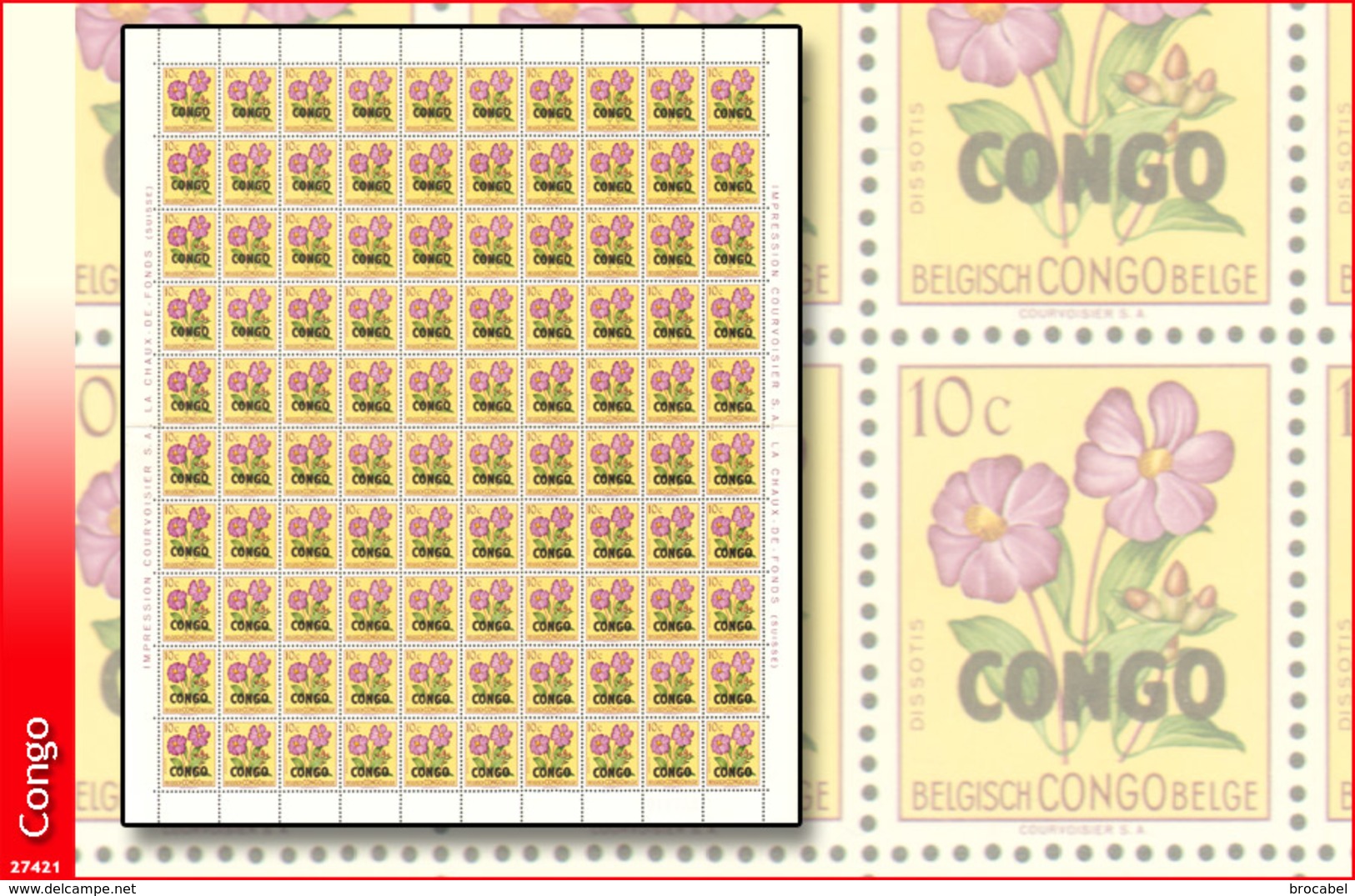 Congo 0382** 10c -  Feuille / Sheet De 100 -MNH- - Autres & Non Classés