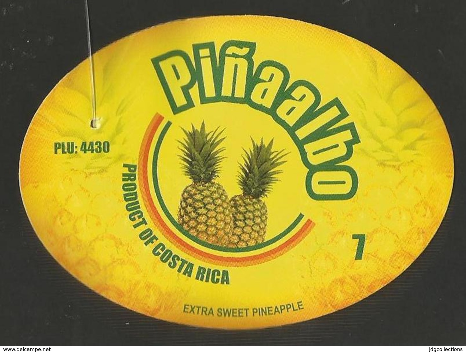 # PINEAPPLE PINAALBO Size 7 Fruit Tag Balise Etiqueta Anhanger Ananas Pina Costa Rica - Fruits & Vegetables