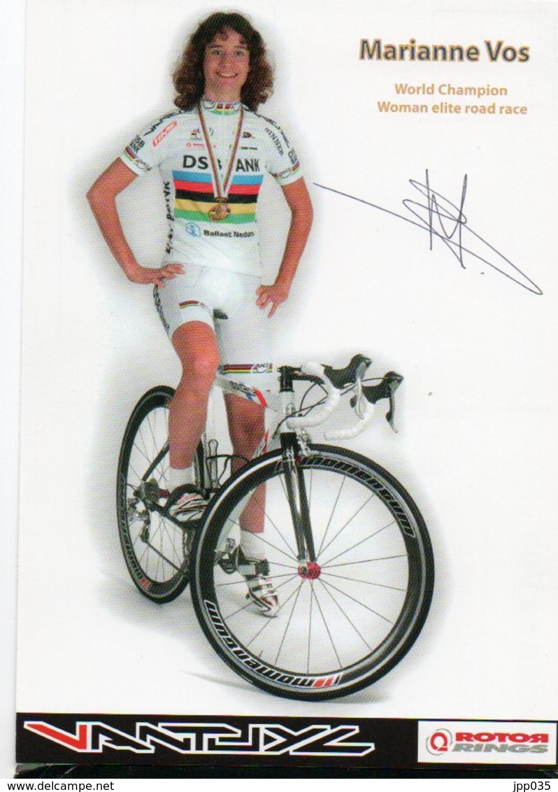 CYCLISME AUTOGRAPHE MARIANNE VOS EN CHAMPIONNE DU MONDE - Cyclisme