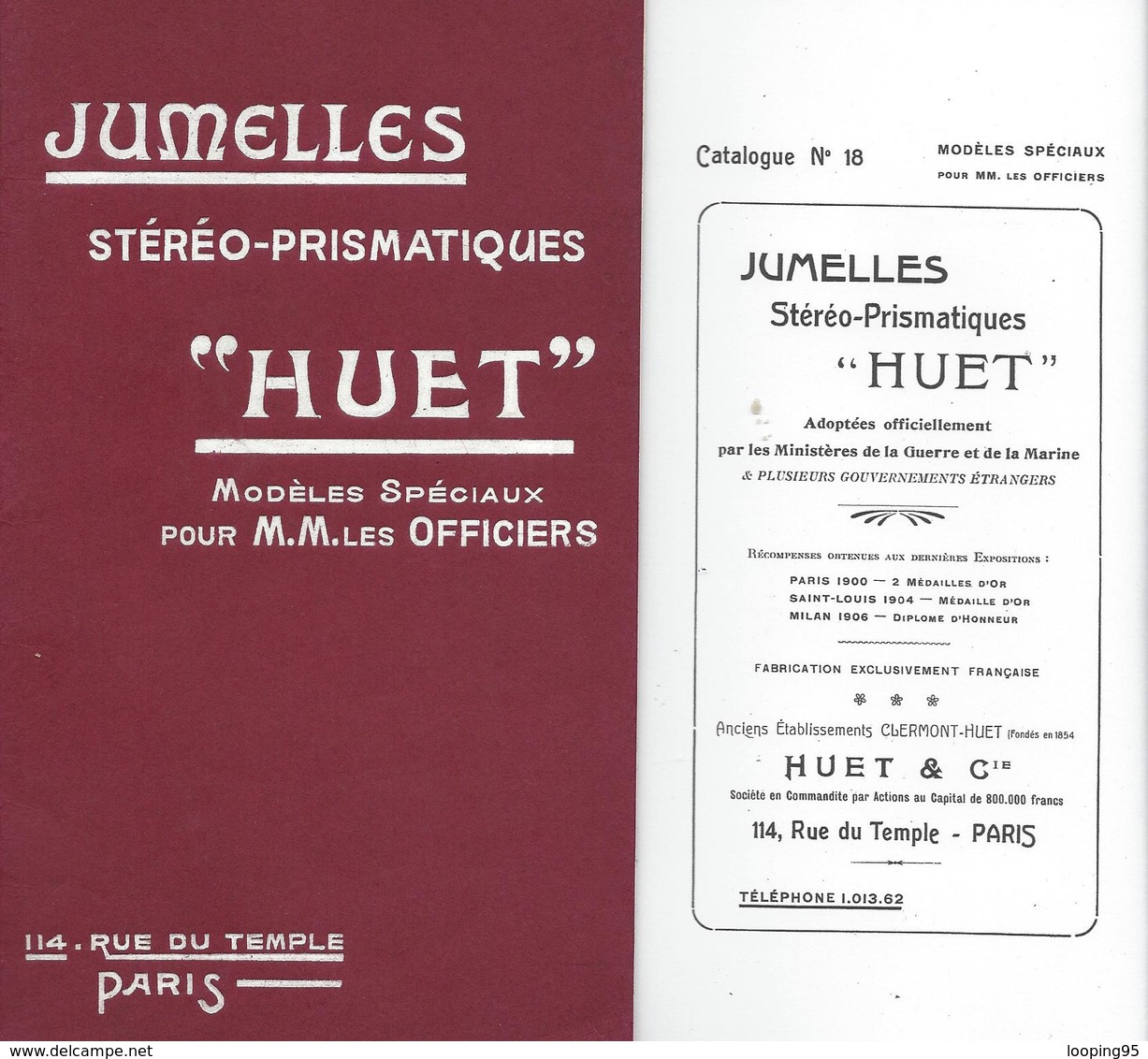 JUMELLES-HUET-STEREO-PRISMATIQUE-LONGUE VUE-MILITAIRES-ARTILLERIE-CAVALERIE-STADIA-TELEMETRE-MICROMETRES-BOUSSOLE- - Sonstige & Ohne Zuordnung