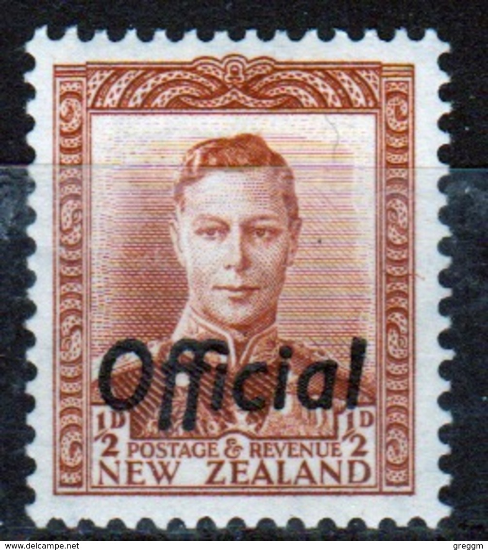 New Zealand 1938 Official Overprint George VI ½d Brown Orange Single Stamp. - Officials