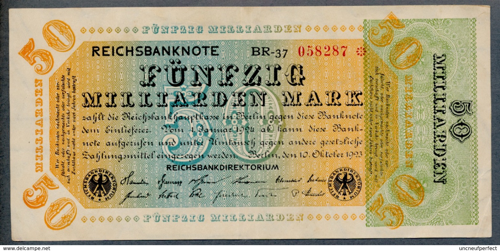 P120 Ro117b 50 Milliard Mark 10.10.1923 XF+ - 50 Miljard Mark