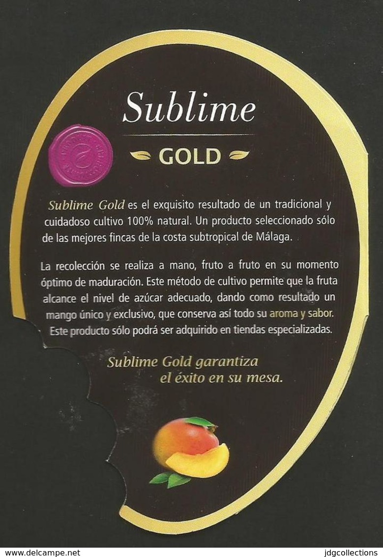 # MANGO SUBLIME GOLD MACEDONIA  Tag Balise Etiqueta Anhänger Cartellino Fruits Frutas Frutta Früchte - Fruits & Vegetables