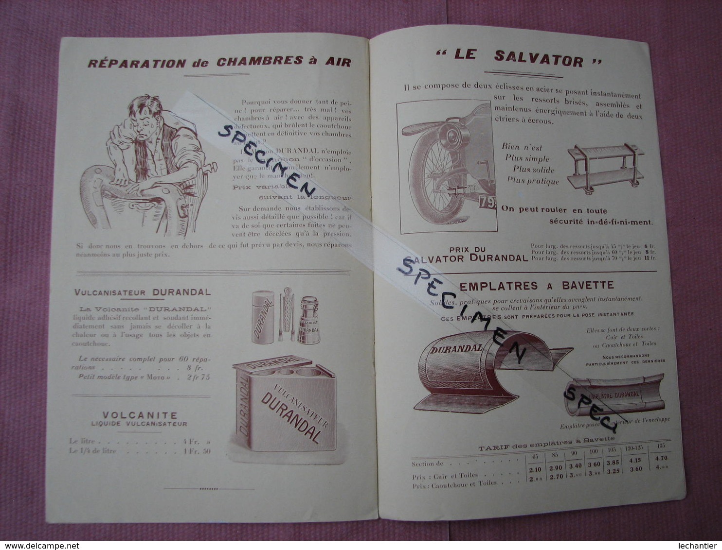 Catalogue Pneus DURANDAL 1914  L'Ecluse Nord - Automovilismo