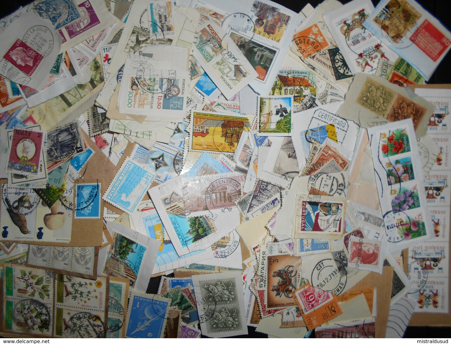 Collection , Europe Environ 150 G De Timbres Obliteres - Collections (sans Albums)