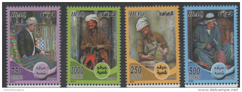 IRAQ, 2014, MNH, POPULAR CRAFTS,POTTERY , 4v - Other & Unclassified