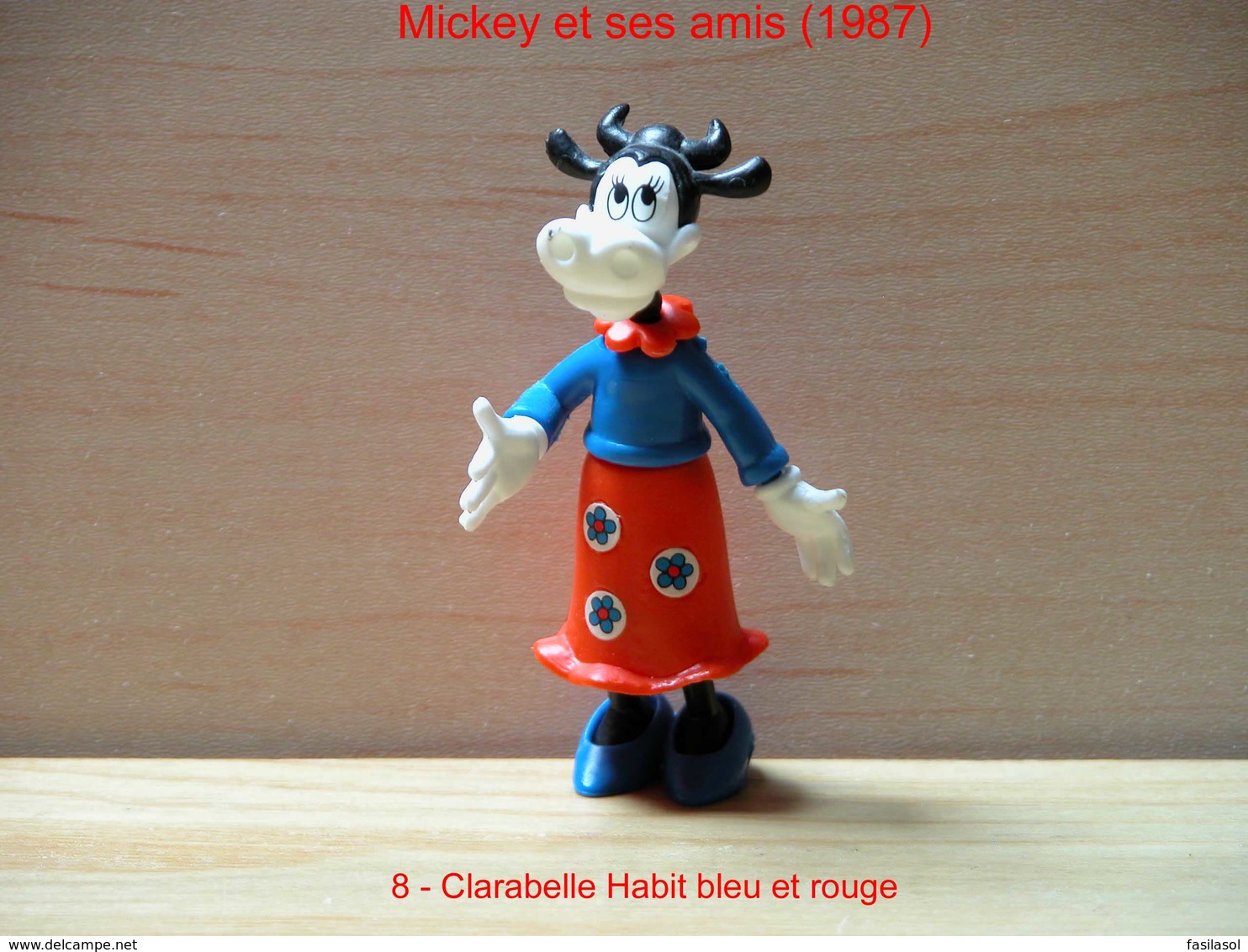 Kinder 1987 : 2 Variantes : Clarabelle Tenue Bleu & Rouge Et Tenue Vert & Jaune "Mickey & Ses Amis - Dessins Animés