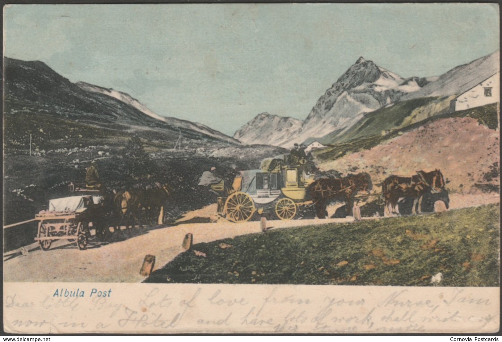 Albula Post, Graubünden, 1907 - Bazar Flury AK - Other & Unclassified