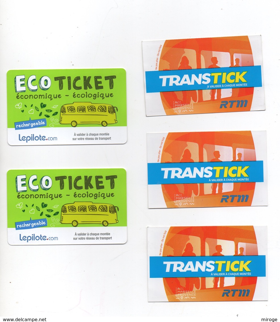5 Used Tickets Bus Metro RTM Marseille France - Europe