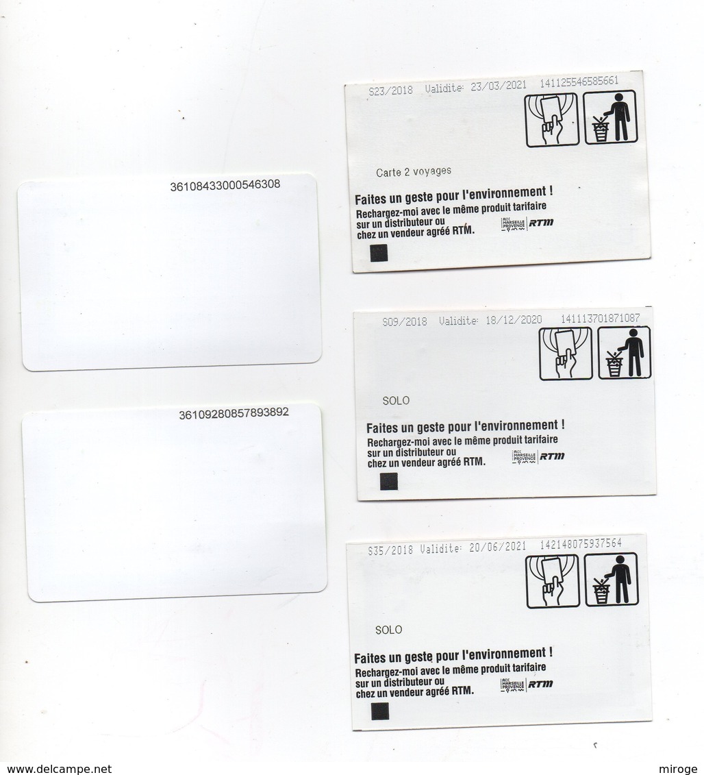 5 Used Tickets Bus Metro RTM Marseille France - Europe