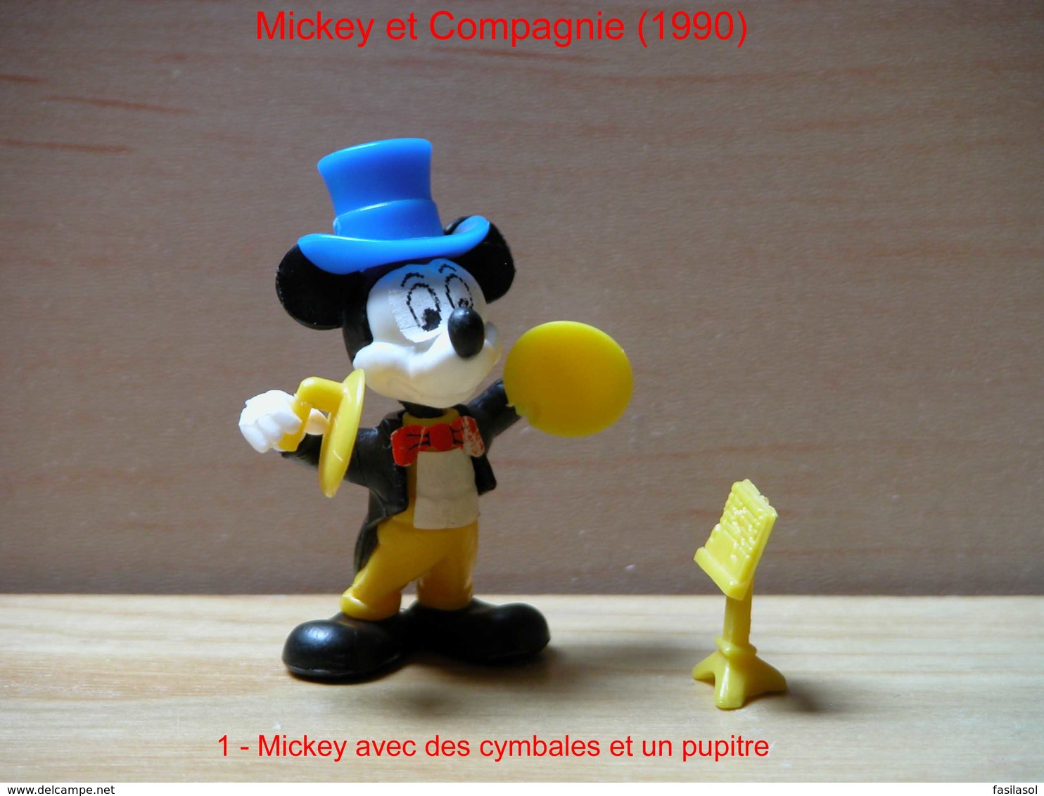 Kinder 1990 : Mickey Avec Cymbales Et Pupitre Jaune "Mickey & Compagnie" - Dessins Animés