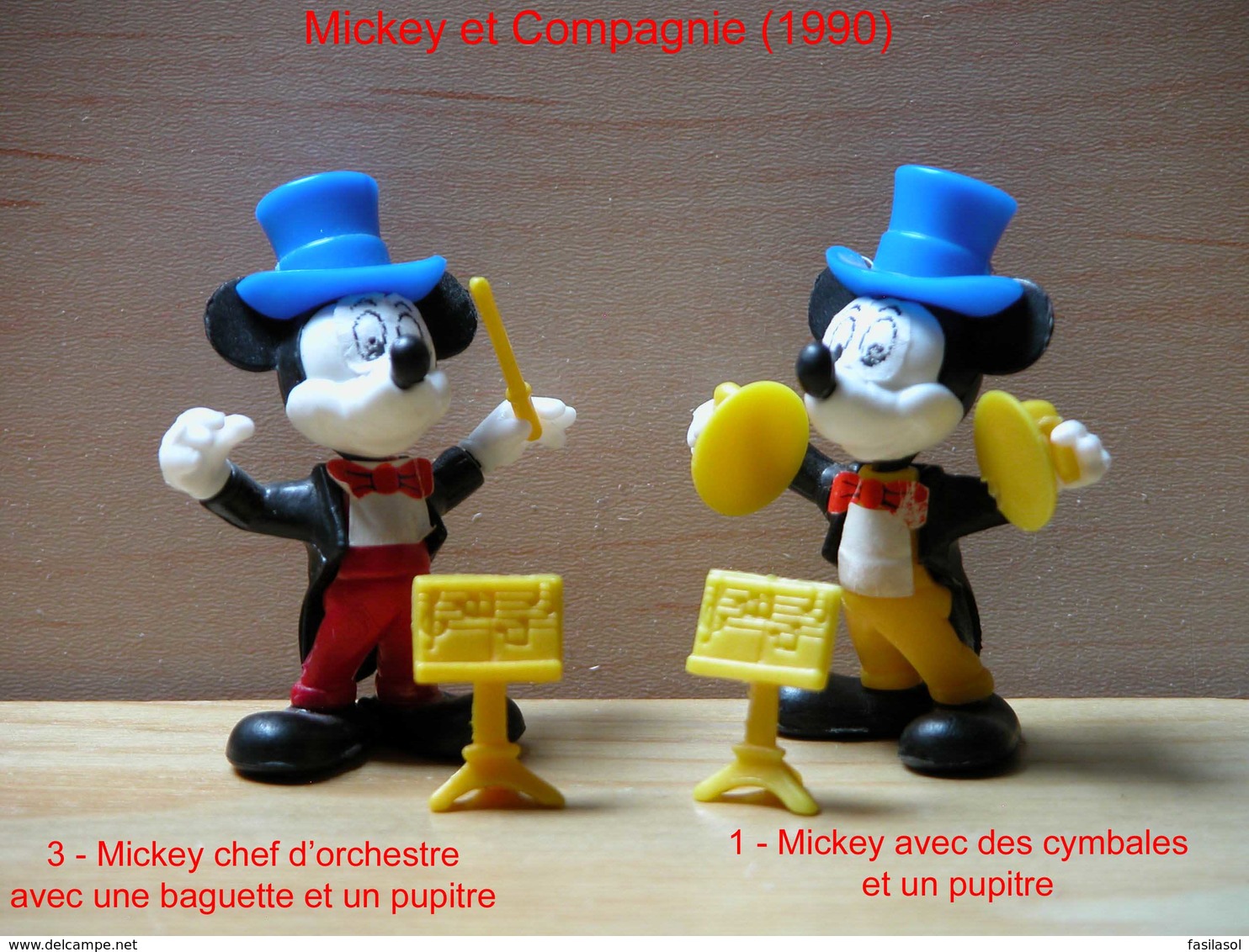 Kinder 1990 : Mickey Avec Cymbales Et Pupitre Jaune "Mickey & Compagnie" - Dessins Animés