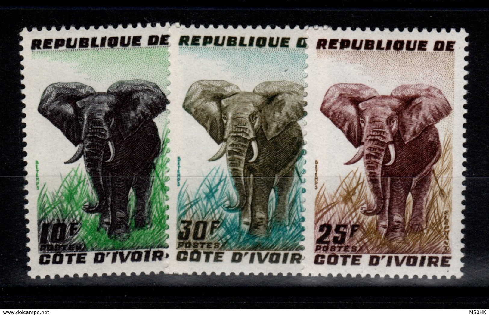 Cote D'Ivoire - YV 177 à 179 N** Complete - Elephants - Côte D'Ivoire (1960-...)