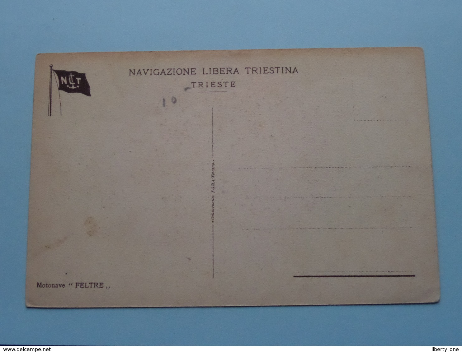 " FELTRE " Motonave / Navigazione Libera Triestina TRIESTE (IGDA) Anno 19?? ( Voir Photo Details ) ! - Commerce