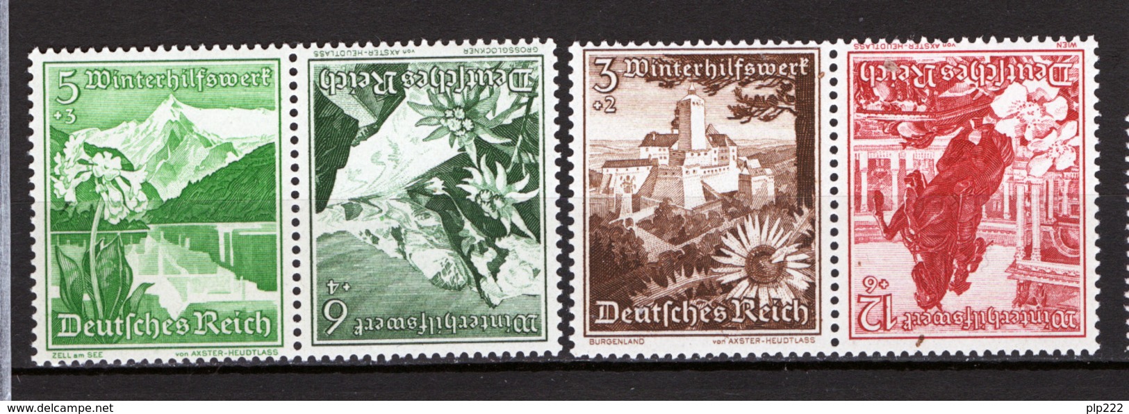 Germania Reich 1938 Unif.618+619,616+621 Tete Beche **/MNH VF - Nuovi