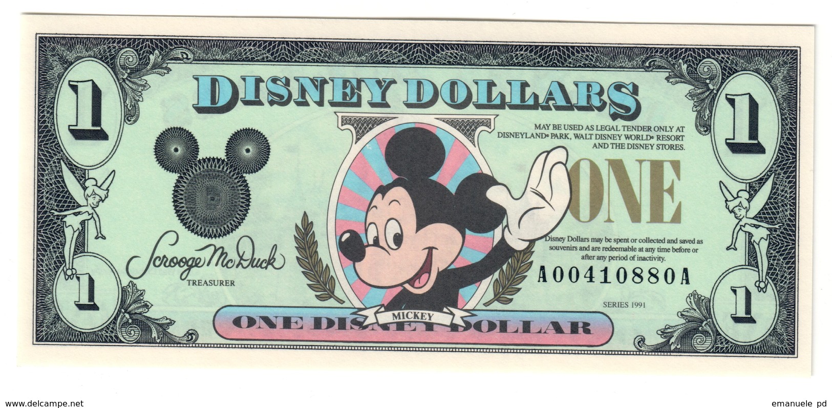 Disney 1 Dollar 1991 UNC - Altri & Non Classificati