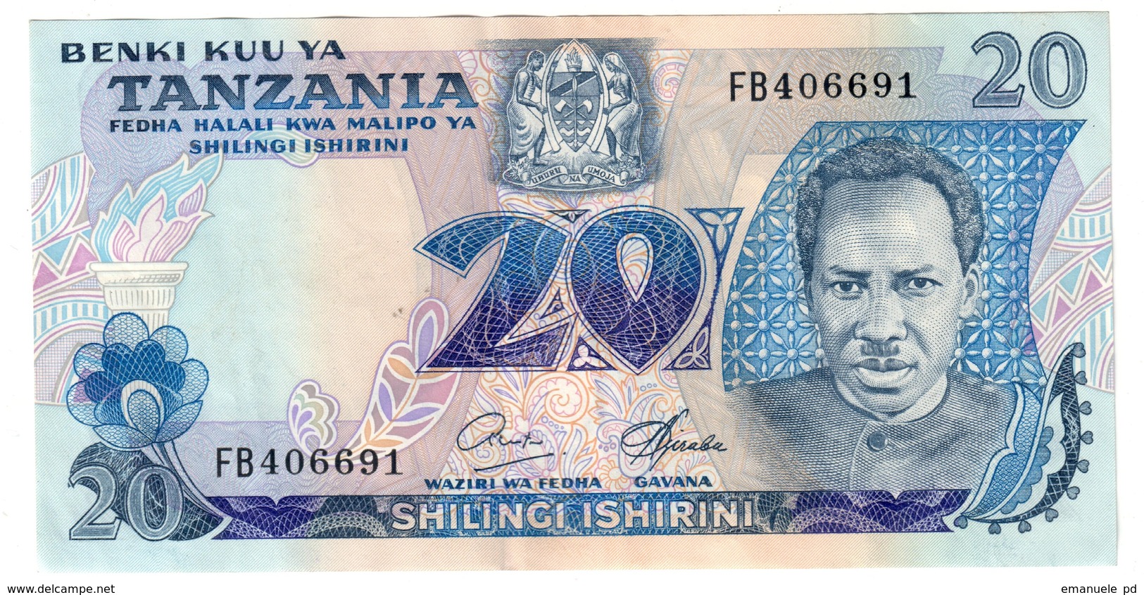 Tanzania 20 Shilling 1978 XF+/AUNC - Tanzanie