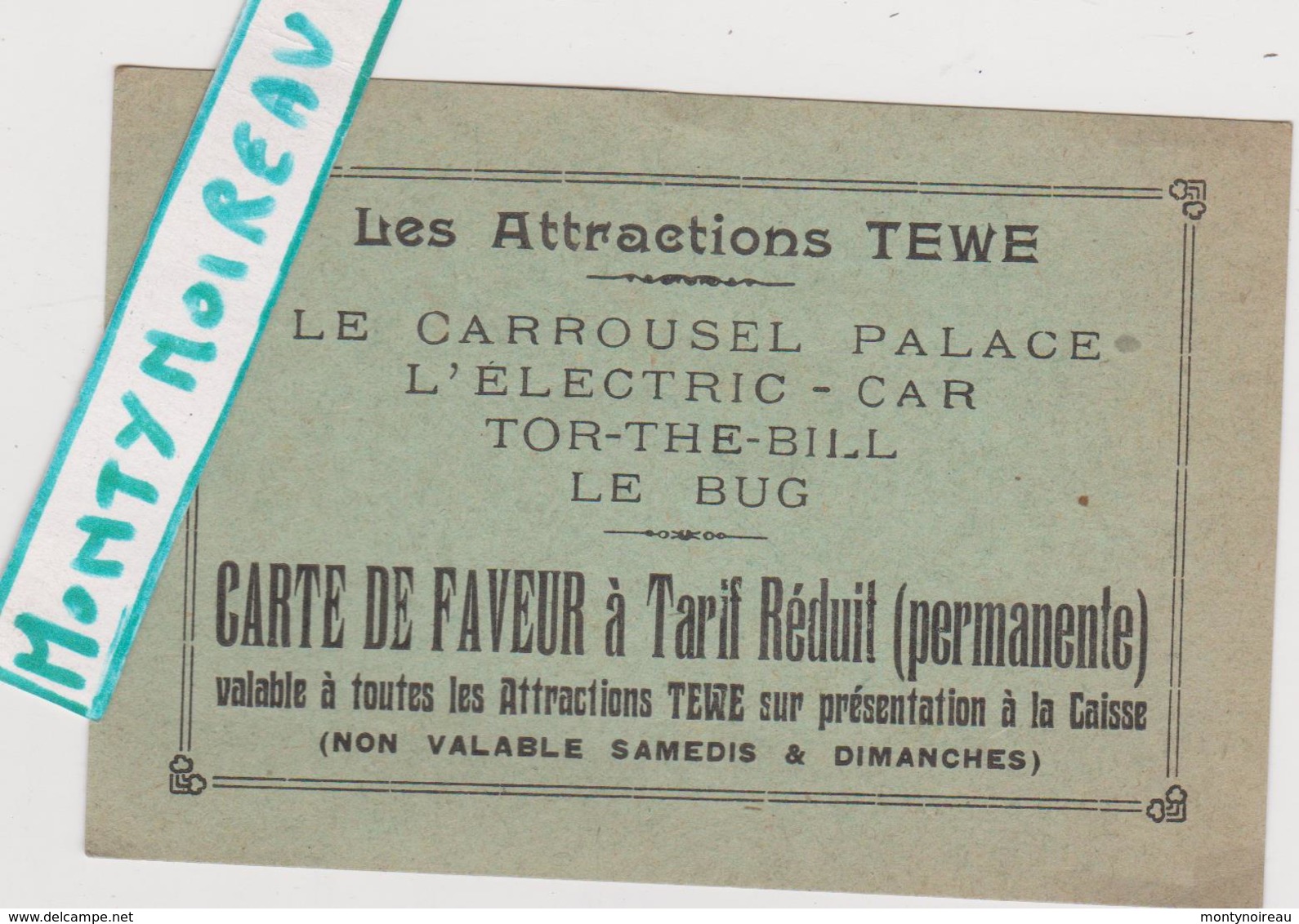 Vieux  Papier :  Calvados ? Bretteville Sur  Odon ?  Caen  Festyland  Actuel ? " Les  Attractions  TEWE " Carrousel Pala - Cartes De Visite