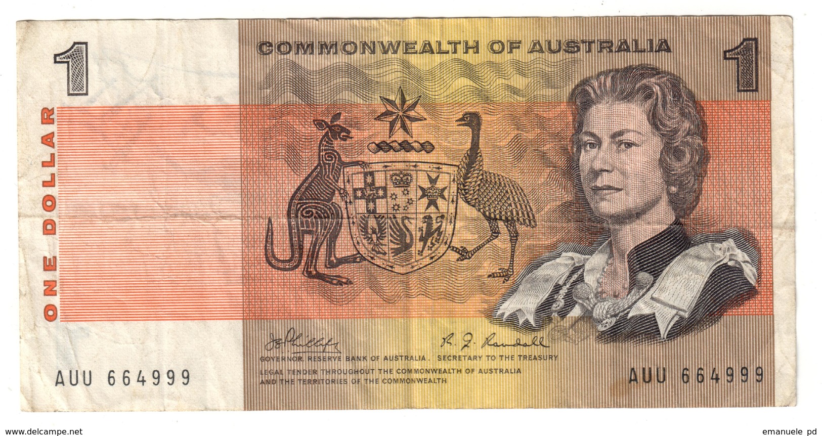 Commonwealth Of Australia 1 Dollar 1969 Phillips Randall - 1966-72 Reserve Bank Of Australia