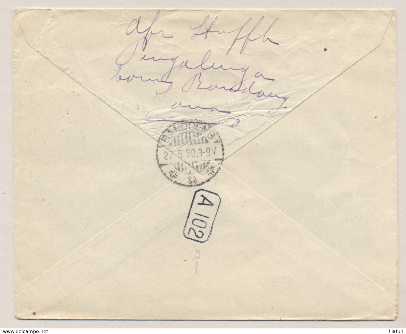 Nederlands Indië - 1930 - 12,5 Op 20 Cent Wilhelmina, Envelop G51 Van LB PENGALENGAN Naar Den Haag / Nederland - Nederlands-Indië
