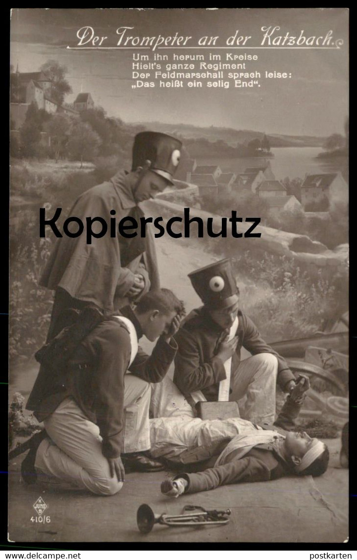 ALTE POSTKARTE DER TROMPETER AN DER KATZBACH SCHLESIEN SCHLACHT KRIEG Trompete Trumpet Soldat Ansichtskarte Postcard Cpa - Schlesien