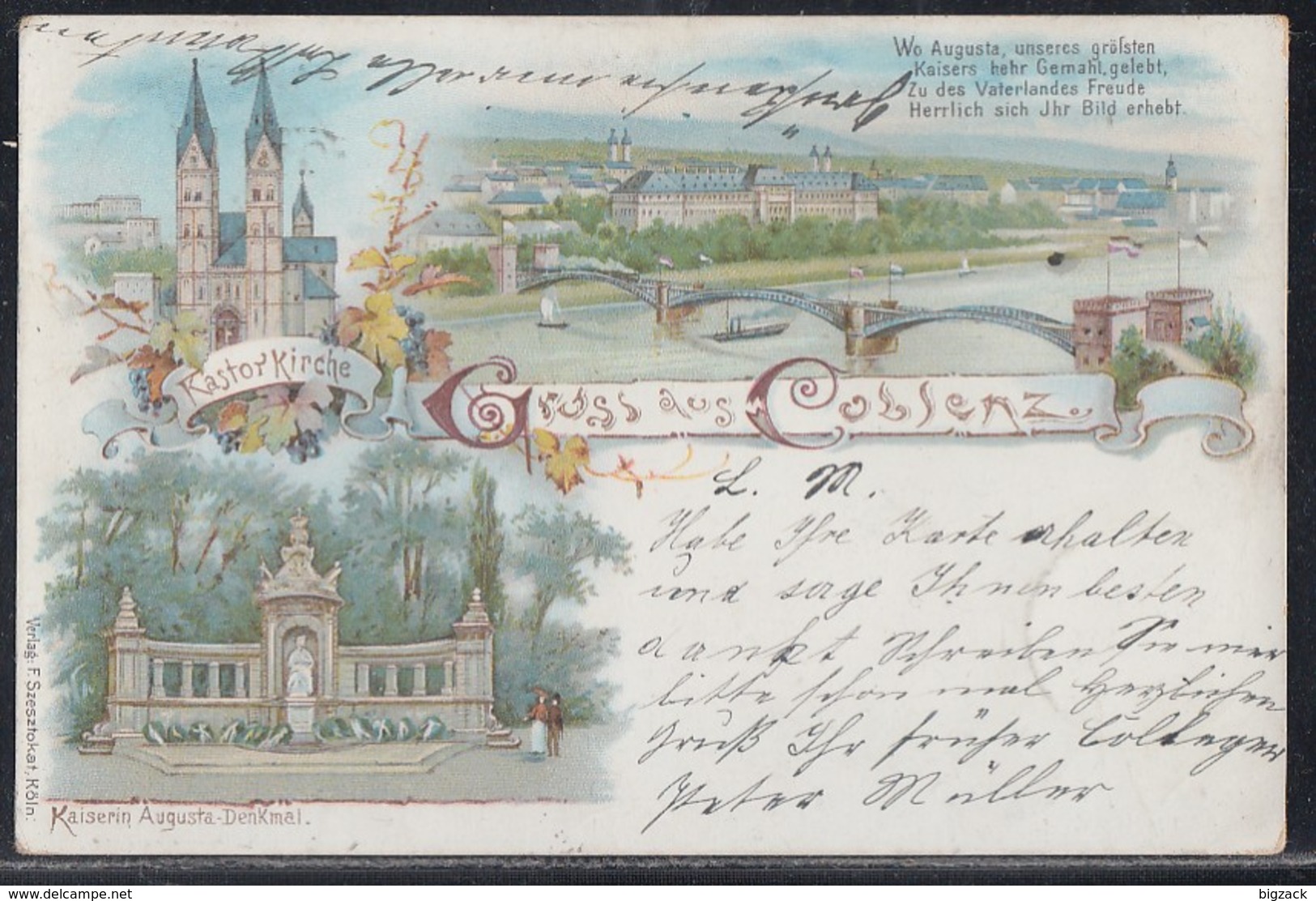 Litho Gruss Aus Coblenz Color Gelaufen 7.7.97 - Koblenz