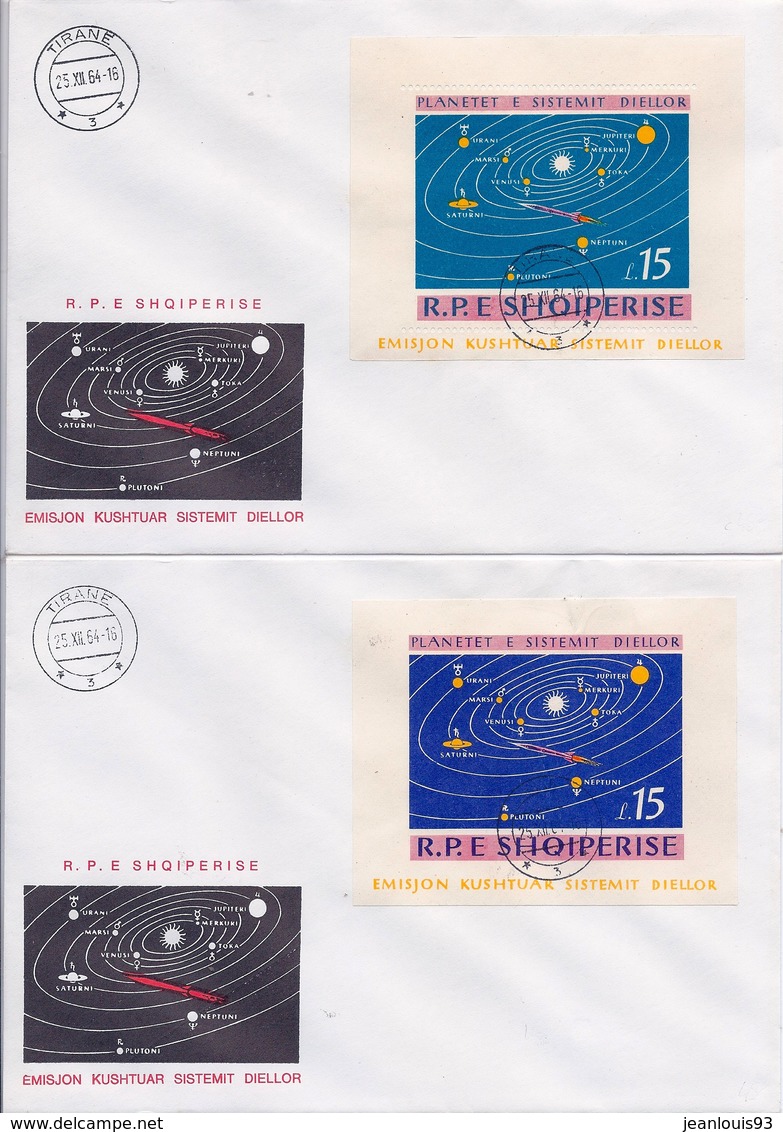 ALBANIE - 729/737 + BLOC 6N FDC TIMBRES OBL USED DENTELES ET NON DENTELES COSMOS COTE + 120 EUR - Europe