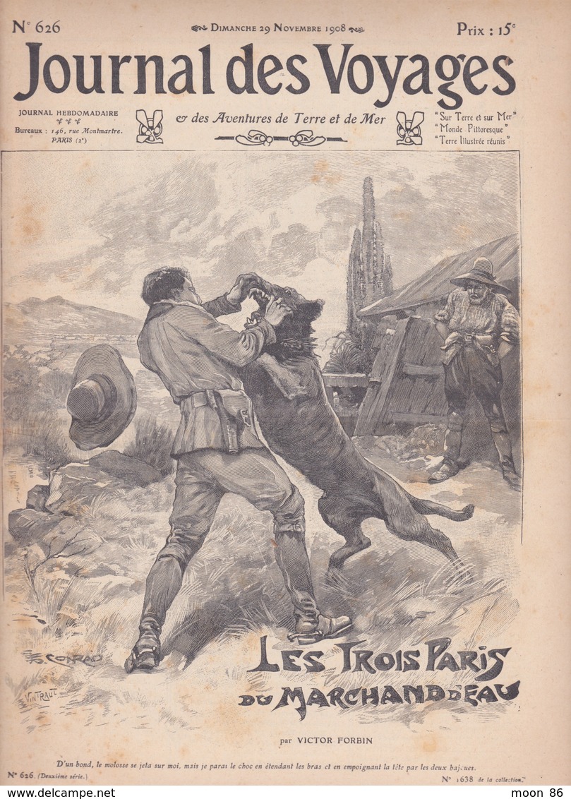 2 EME SEMESTRE 1908 - JOURNAL  des VOYAGES - TOME 24  - 1er juin au 30 novembre 1908 - VOIR TABLE DES ARTICLES