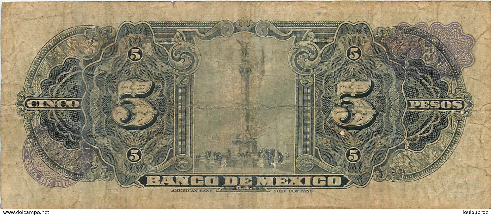 BILLET  MEXIQUE MEXICO CINCO PESOS - Mexique