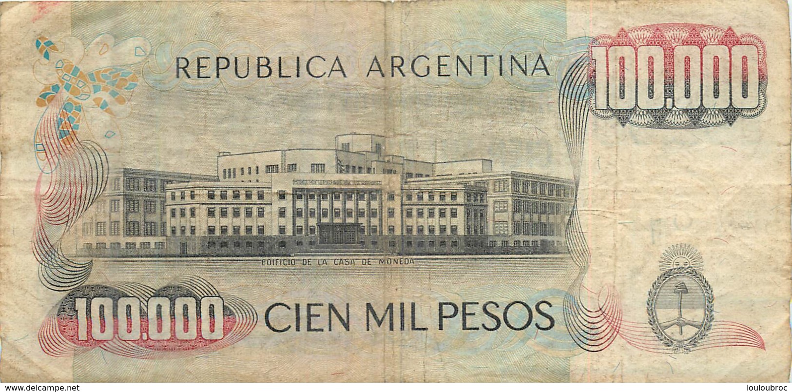 BILLET  ARGENTINE 100000 PESOS CIEN MIL PESOS - Argentina