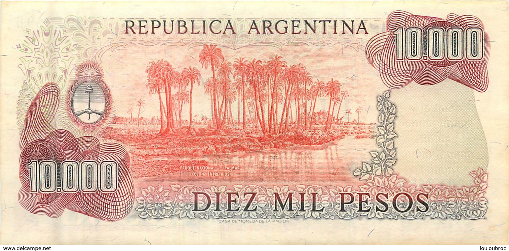 LOT DE 5 BILLETS ARGENTINE 10000 PESOS  5000 PESOS  10 PESOS UN PESO UN AUSTRAL