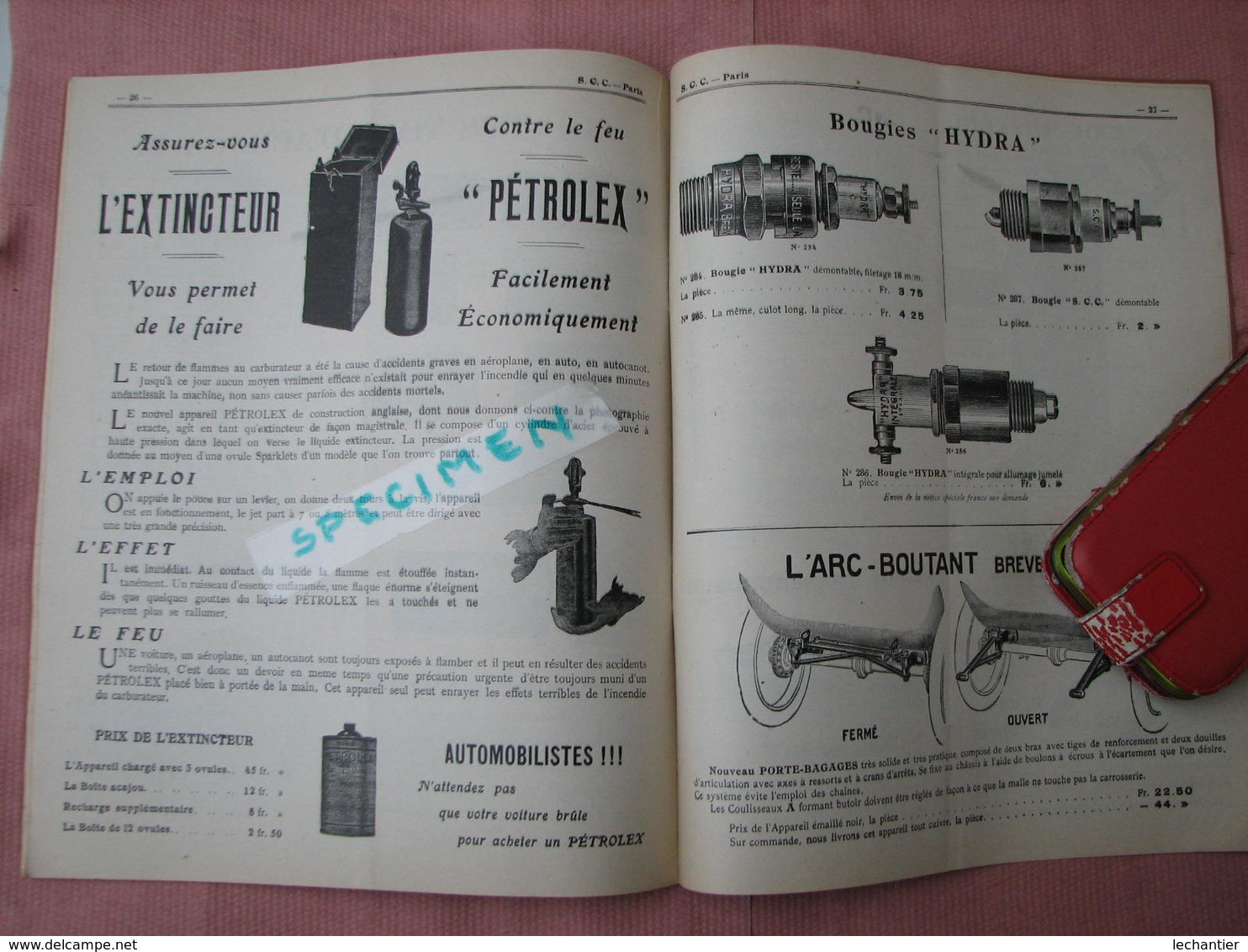 Accessoires Auto catalogue Phares, dynamos, generateur, indicateurs de vitesse etc 1924