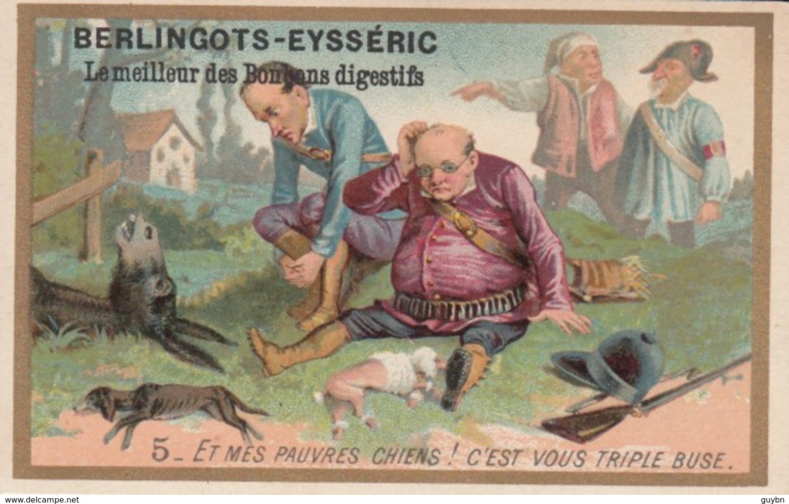 Chromo Beringots Eysseric, Le Meilleur Des Bonbons Digestif, Et Mes Pauvres Chiens,, Chasseur, Buse, Mal De Mer - Autres & Non Classés