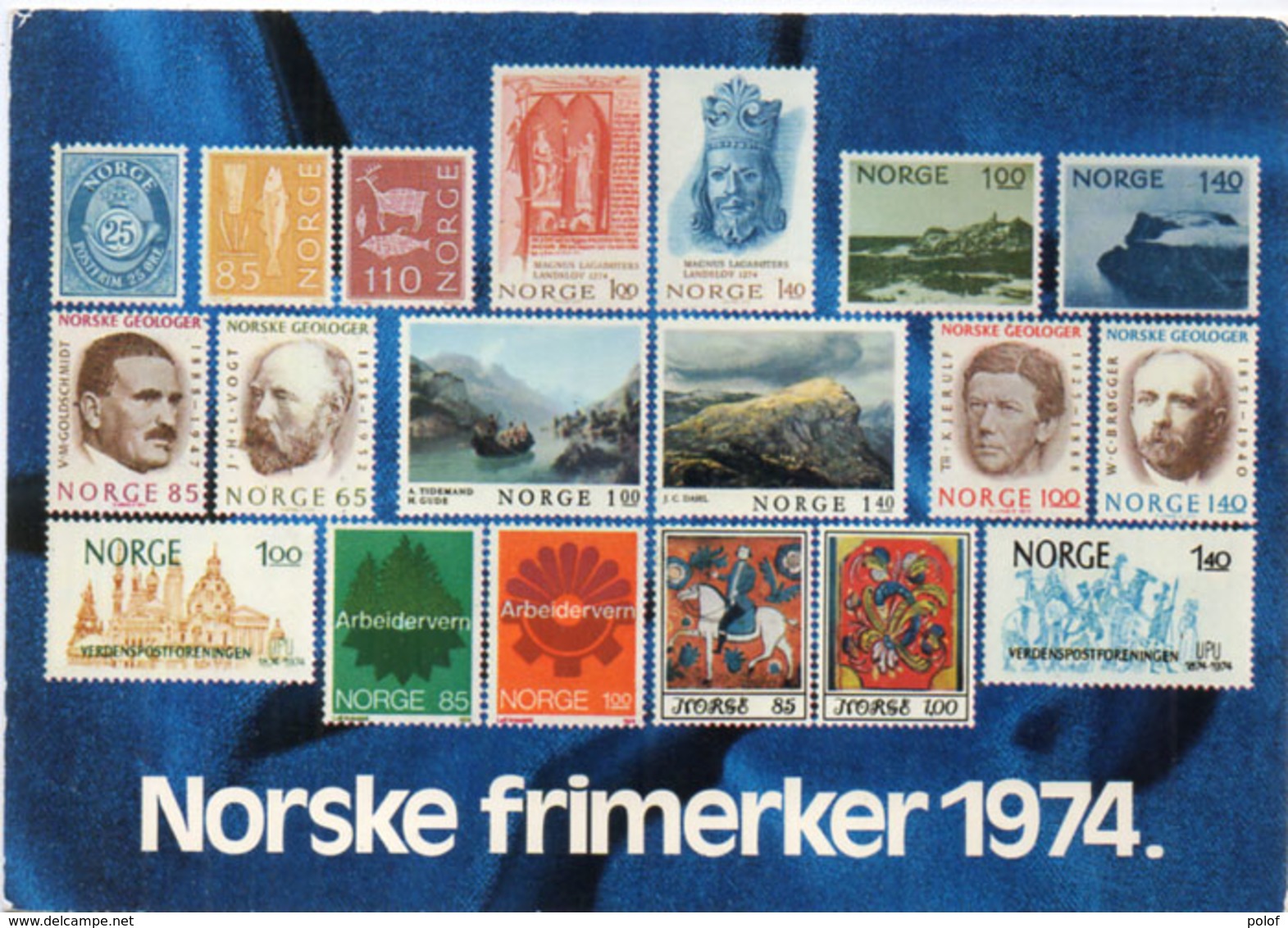 NORGE (NORVEGE) Timbres  Reproduits - Norske Frimerker 1974 (110464) - Timbres (représentations)