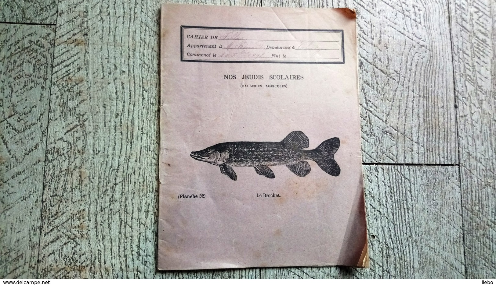 Cahier De Fables 1898 Le Brochet écriture à La Plume - Autres & Non Classés