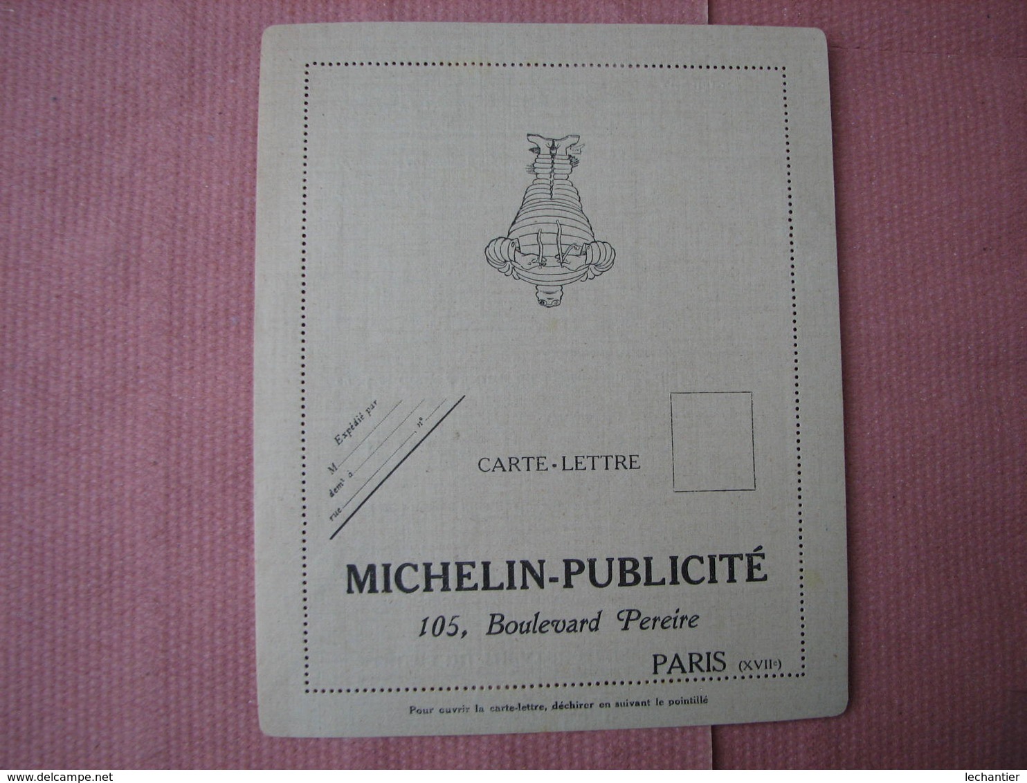 Michelin catalogue 1913 " pour démonter + enveloppe de commande