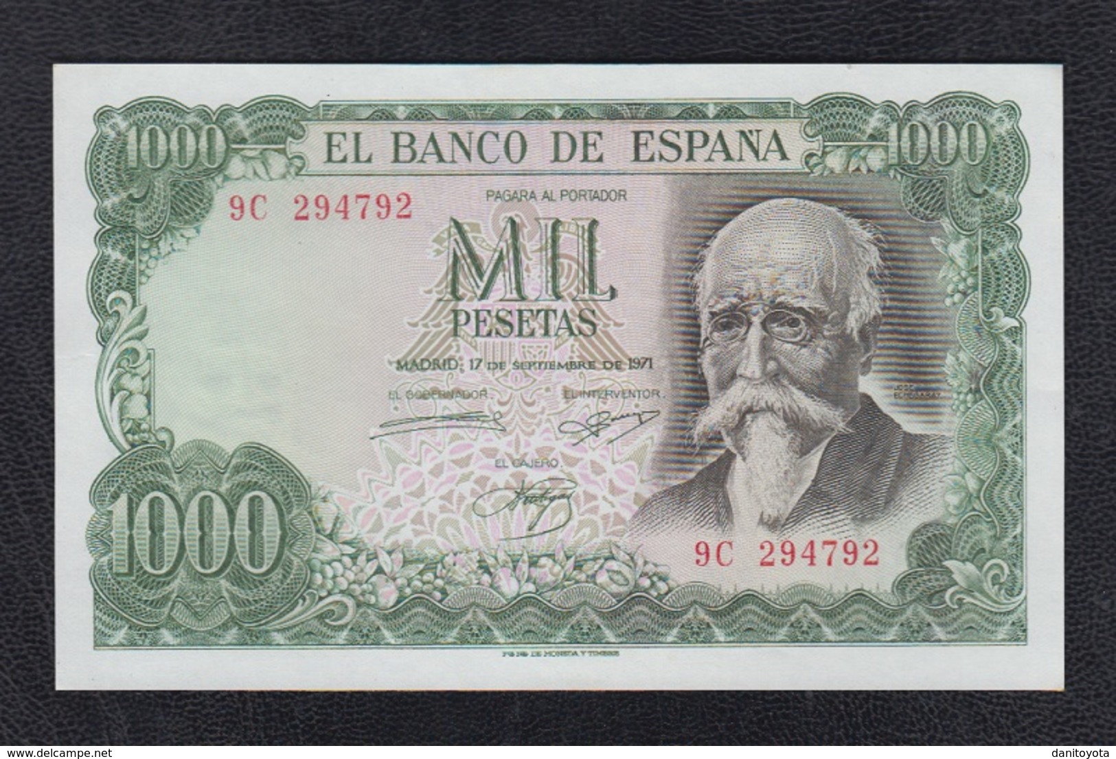 EDIFIL 474d.   1000 PTAS 17 DE SEPTIEMBRE DE 1971   SERIE 9 C. - 1000 Pesetas