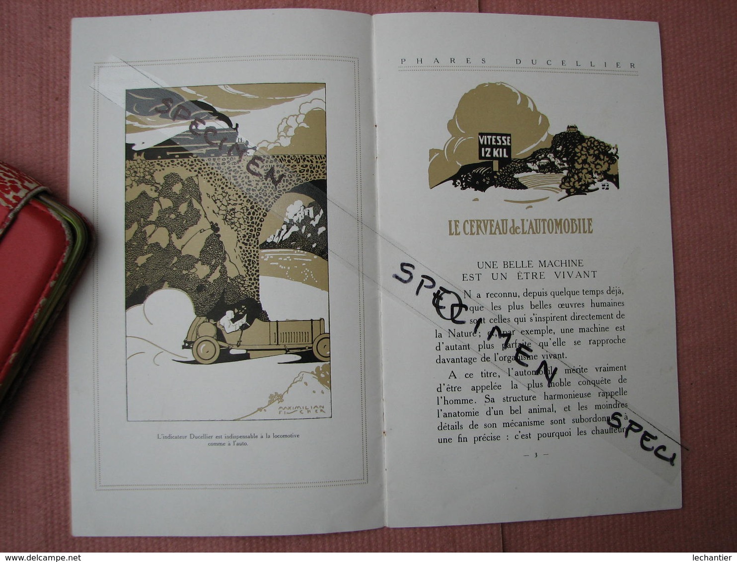 Ducellier Superbe Catalogue Phares Et Indicateur De Vitesse " Le Cerveau De L'auto." - Voitures