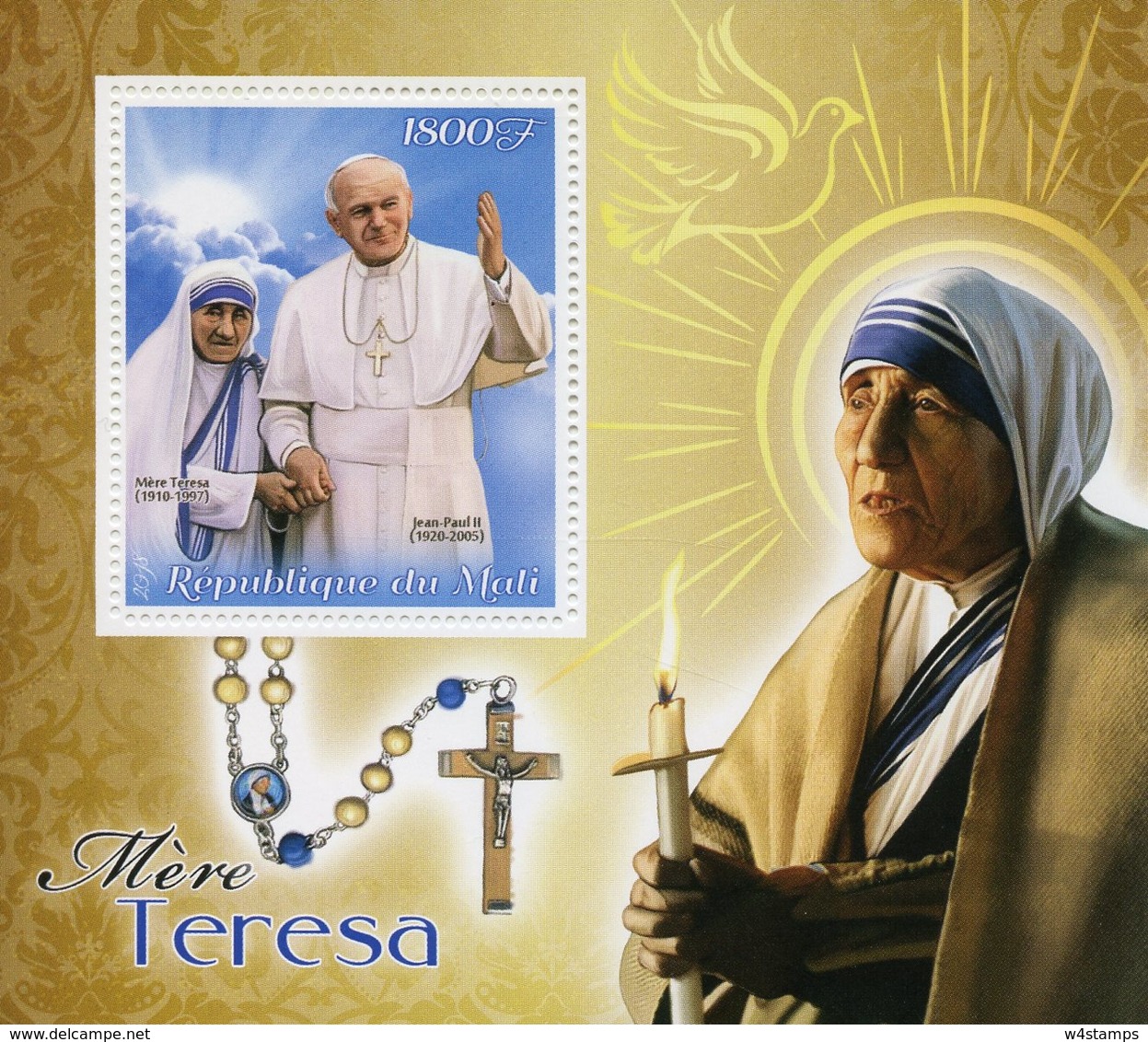 Mali 2018 MNH Mother Teresa Pope John Paul II 1v S/S Popes Famous People Stamps - Mother Teresa