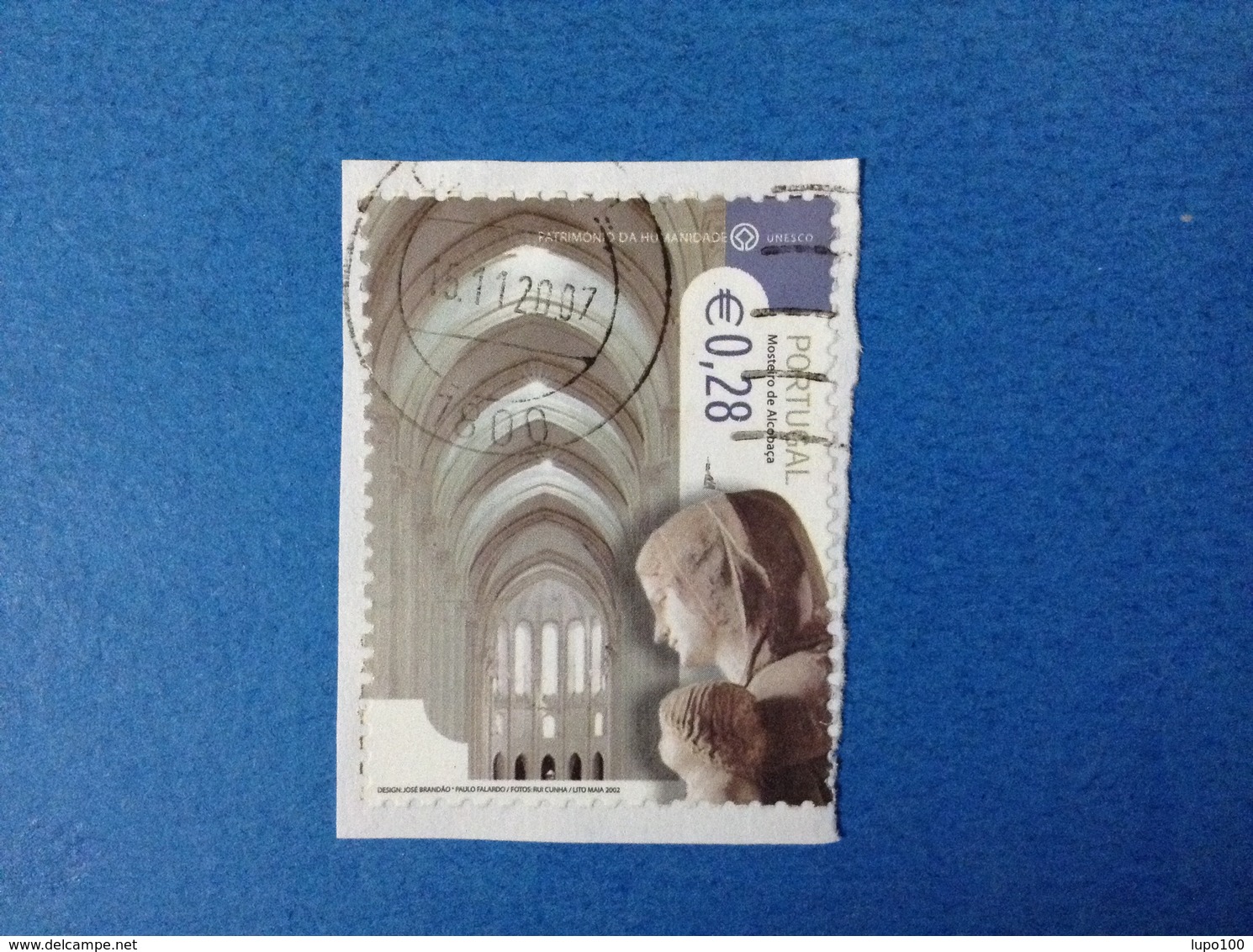 2002 PORTOGALLO MONASTERO DE ALCOBACA UNESCO € 0,28 FRANCOBOLLO USATO STAMP USED - Used Stamps