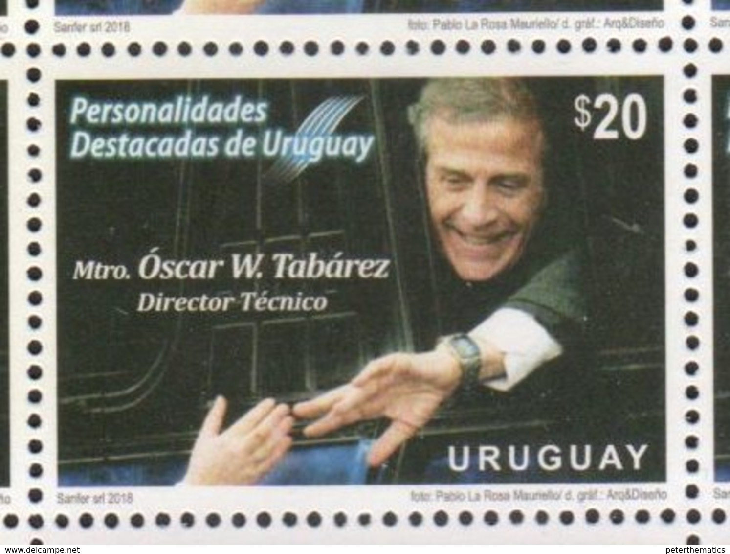 URUGUAY, 2018, MNH,FOOTBALL, SOCCER, WORLD CUP 2018, COACH ÓSCAR TABÁREZ,1v - 2018 – Russia