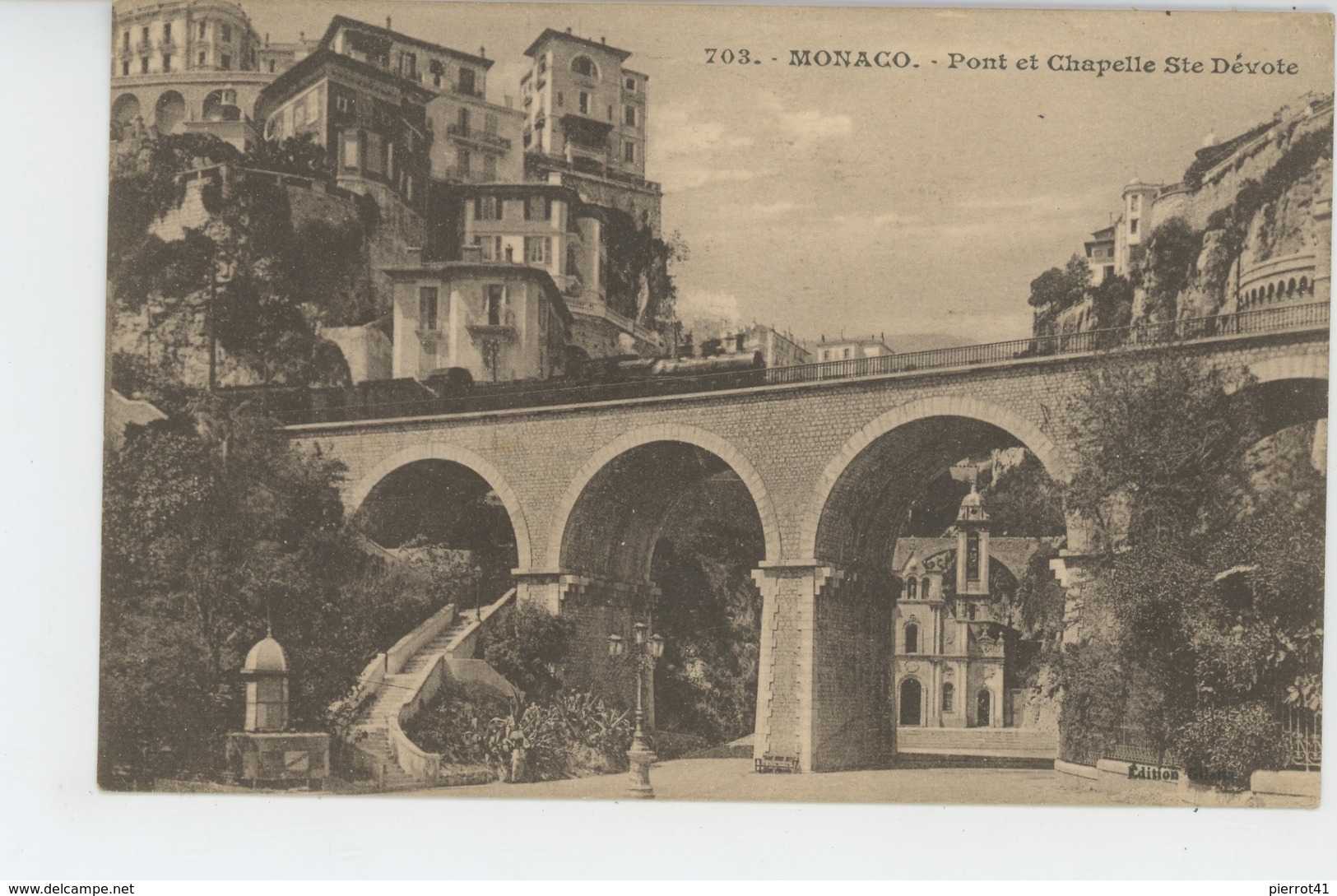 MONACO - MONTE CARLO - Pont Et Chapelle Sainte Dévote (passage Train ) - Monte-Carlo