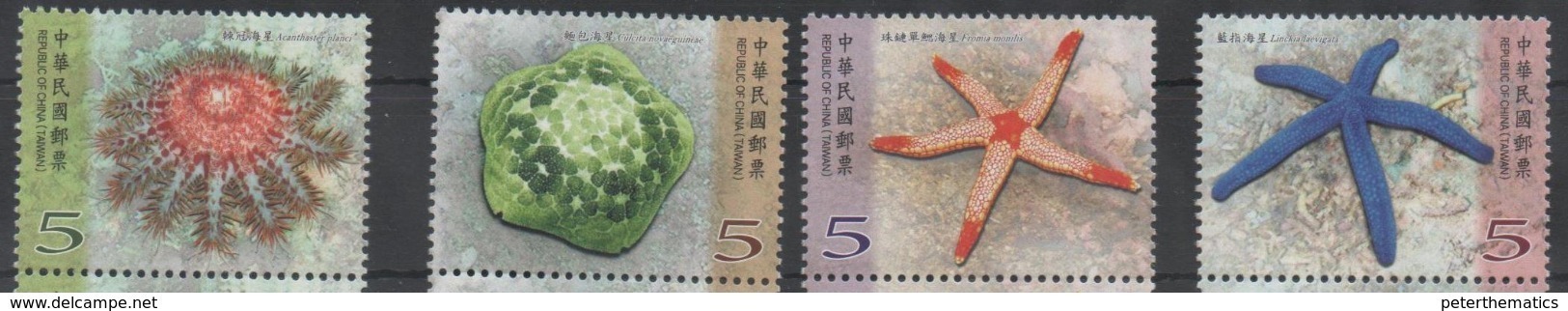 TAIWAN, 2016, MNH, MARINE LIFE, STARFISH,4v - Maritiem Leven