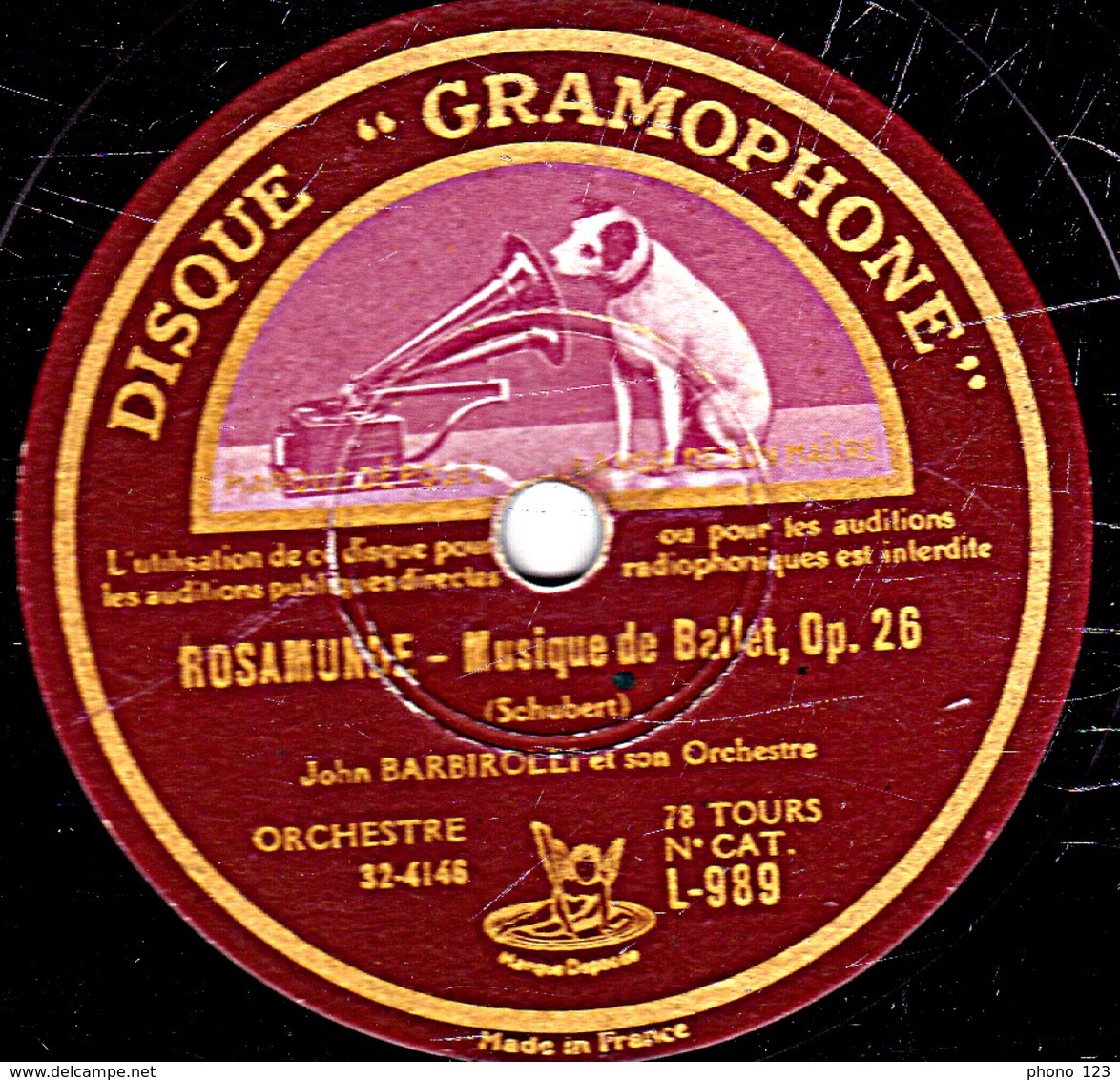 78 Trs - 30 Cm - état TB - MARCHE MILITAIRE, Op. 51 - ROSAMUNDE Musique De Ballet Op. 26 (Schubert) - John BARBIROLLI - 78 T - Disques Pour Gramophone