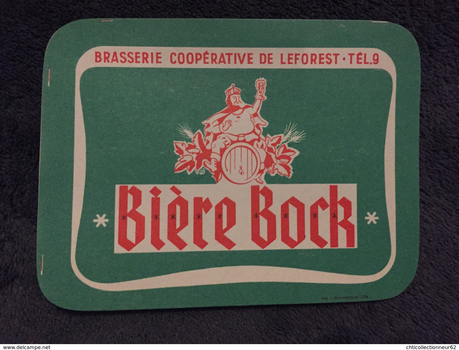 Ancienne Étiquette BIÈRE BOCK BRASSERIE COOPÉRATIVE LEFOREST PAS DE CALAIS - Bière