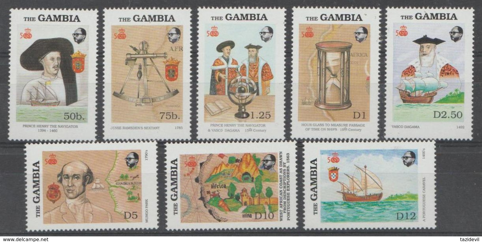 GAMBIA - 1988 Discovery Of America. Scott 788-795. MNH ** - Gambia (1965-...)