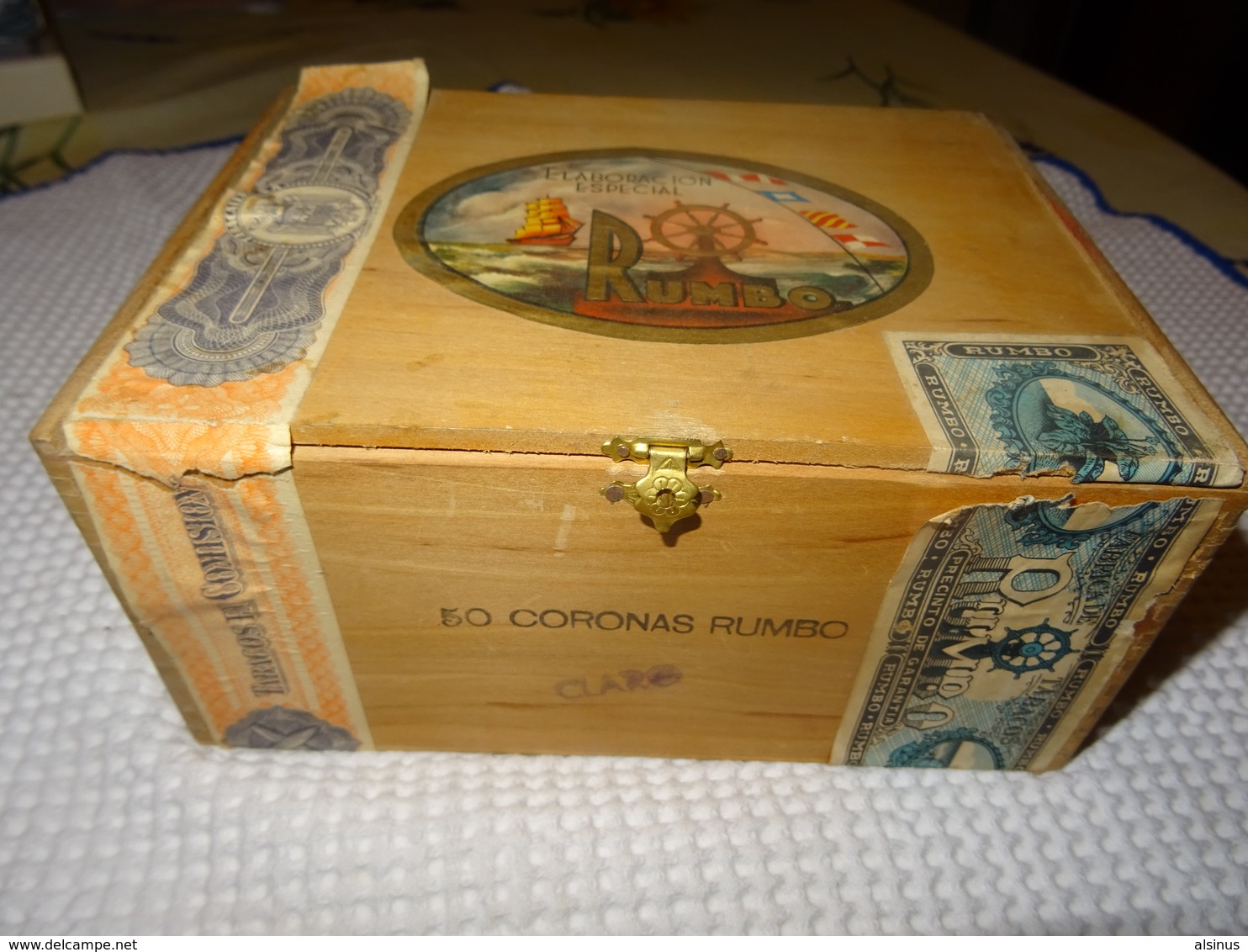 ESPAGNE - BOITE EN BOIS VIDE DE 50 CORONAS RUMBO - ELABORACION ESPECIAL - BORDEREAUX DE GARANTIE - Other & Unclassified