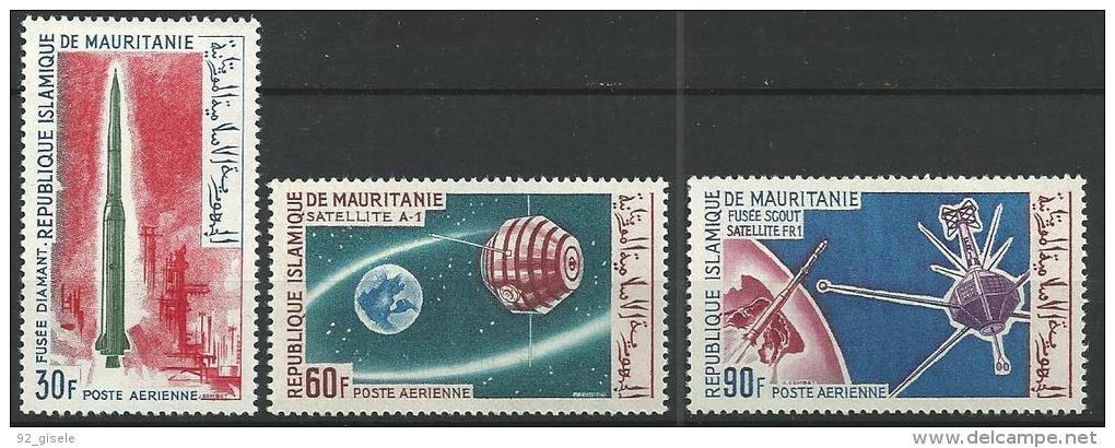 Mauritanie Aerien YT 48 à 50 (PA) " Satellites Français " 1966 Neuf** - Mauritanie (1960-...)